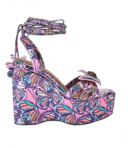 Buterfly Ankle Tie  Lilac Wedge