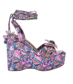 Buterfly Ankle Tie  Lilac Wedge