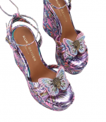 Buterfly Ankle Tie  Lilac Wedge