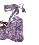 Buterfly Ankle Tie  Lilac Wedge