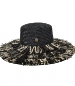 Black Raffia Wide Brim Hat
