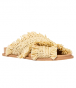 Natural Faux Raffia Payton Flat Sandal