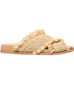 Natural Faux Raffia Payton Flat Sandal