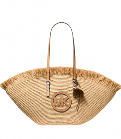 Nat/Peanut Large Fan Tote