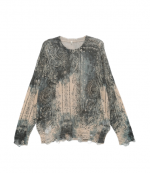 Blue Faded Bandana Printed Boyfriend Sweater