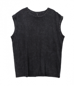 Dark Acid Grey Sleeveless T-Shirt