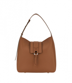 Brown Leather H01X Hobo Verticale Bag