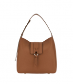Brown Leather H01X Hobo Verticale Bag