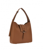 Brown Leather H01X Hobo Verticale Bag