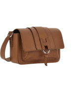 Brown Leather HO1X Flap Bag