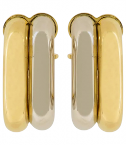 Silver/Gold Boucle D'Oreill Hoop Earrings