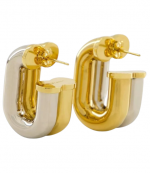 Silver/Gold Boucle D'Oreill Hoop Earrings