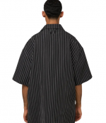 Black/White StripesCamp Collar Short Sleeve Shirt