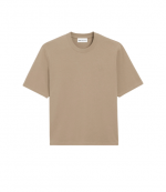 Taupe Beige Small Tonal Embossed Ami De Coeur T-Shirt Jersey