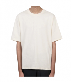 White Cream Small Tonal Embossed Ami De Coeur T-Shirt Jersey
