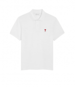 White/Red Ami De Coeur Light Pique Polo Shirt