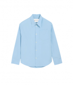 Cashmere Blue Poplin Wide Shirt With Embossed Ami De Coeur