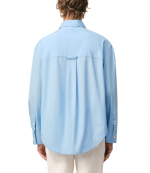 Cashmere Blue Poplin Wide Shirt With Embossed Ami De Coeur