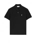 Black/White Ami De Coeur Light Pique Polo Shirt