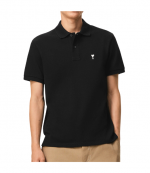 Black/White Ami De Coeur Light Pique Polo Shirt