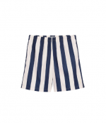 White Cream/Ink Long Stripes Swimsuit Shorts