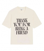 White Cream Front Signature Print Boxy T-Shirt