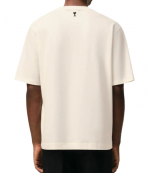 White Cream Front Signature Print Boxy T-Shirt