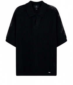 Jet Black Beverly Knit Polo