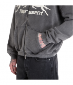 Vintage Grey Pegasus Zip Through Hoodie