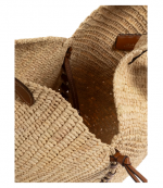 Natural/Cognac Small Tampa Raffia Bag