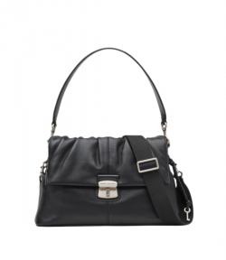 Black Leather The Cristina Messenger Bag