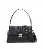 Black Leather The Cristina Messenger Bag