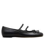 Black Leather The Kiki Ballerina