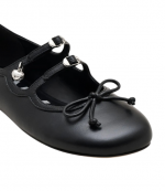 Black Leather The Kiki Ballerina