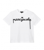 White/Black Ribbon Logo Box Tee