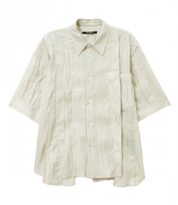 Beige Polyptych Crease Half Shirt