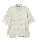 Beige Polyptych Crease Half Shirt