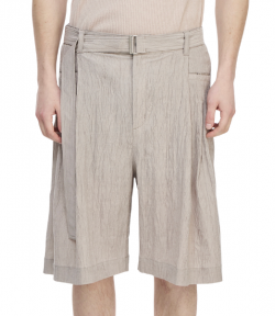 Beige Edgefold Volume Shorts