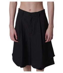 Black Bias Drape Shorts
