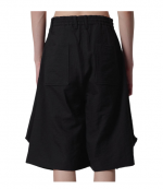 Black Bias Drape Shorts
