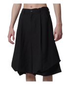 Black Bias Drape Shorts