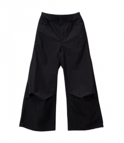 Black Bias Drape Flare Pants