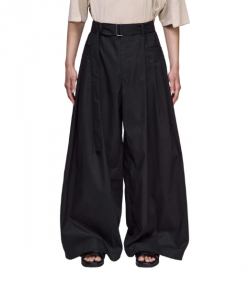 Black Edgefold Volume Pants