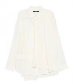 White Bias Drape Shirt
