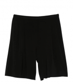 Black Mens Pleated Bermuda Shorts
