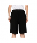 Black Mens Pleated Bermuda Shorts