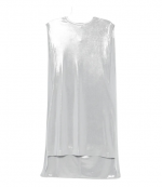 Silver Sleeveless Mock Neck Cape Cocoon Mini Dress