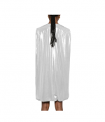 Silver Sleeveless Mock Neck Cape Cocoon Mini Dress
