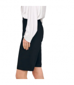 Black Flat Front Bermuda Shorts