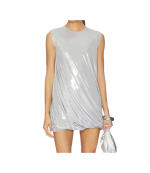Silver Sleeless Twist Mini Dress